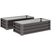 Homestar Komplet dvignjenih gredic 110x50x30 cm temno siva