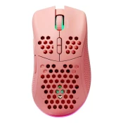 DELTACO GAMING Bežični Miš Ultralight 70g, RGB, SPCP6651, 400-4800 DPI, 1000 Hz, Roza