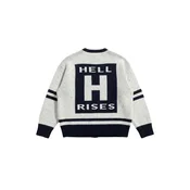 Kleidermafia Pulover Oversize Knit Letter Sweater - Navy Blue mornarska
