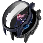GS Ovitek 2 v 1 + kaljeno steklo za Amazfit GTR 3/GTR 3 Pro, temno moder