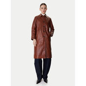MAX&Co. Usnjeni plašč Doppia 2616471021200 Rjava Regular Fit