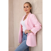 Elegant blazer with lapels candy pink