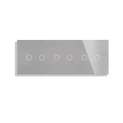 ELEKTRO SMART ELEKTRO SMART stakleni panel za prekidace, 2+2+2 s metalnim nosacem, sivi ES-G228.3X2G-GY