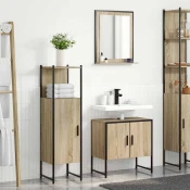 Set namještaja za kupaonicu Zidne 3 pcs Smeda Konstruirano drvo