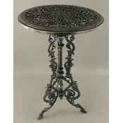 Casa Padrino Art Nouveau garden side table antique gray/black A� 36 x H. 70 cm - Round metal garden table - Round flower table - Baroque & Art Nouveau garden furniture