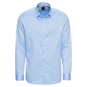 OLYMP Poslovna srajca Level 5 Uni Twill, modra