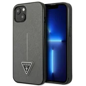Ovitek Guess GUHCP14MPSATLG za iPhone 14 Plus 6.7 Saffiano Triangle Logo srebrn