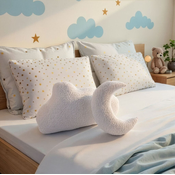 Aberto Design Set dekorativnih jastuka Cloud & Moon, 29x10 cm i 47x27 cm, Beli