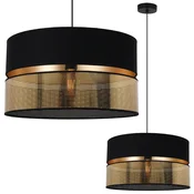 GH ASTI DUO ČRNO VISEČA SVETILKA 1-RAVNA ČRNO-ZLATA SENČNIK TS 40 CM