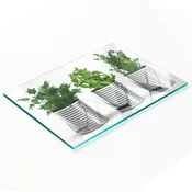 shumee Trpežna in elegantna steklena tabla z vzorcem aromatičnih rastlin 80x52 cm