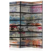 artgeist Paravan Colourful Wood, 3-Delni, Dvostranski