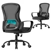 Songmics Pisarniški stol 635x585x945-1045 cm Črn