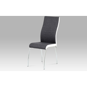 eoshop Jedilni stol sivo blago + belo usnje/krom DCL-433 GREY2