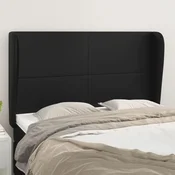 Vidaxl vidaXL Vzglavnik s krilci črne barve 147x23x118/128 cm umetno usnje