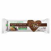 Healthy Nutrition FoodNess brezglutenska sezamova ploščica s temno čokoladno ploščico sezam in temni ciok 30 g