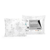 shumee Antialergijska blazina 50x60 cm bela s cvetličnim obrobom