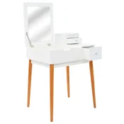 Vidaxl Toaletna mizica z ogledalom MDF 60x50x86 cm