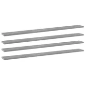 Greatstore Dodatne police za omaro 4 kosi betonsko sive 100x10x1,5 cm