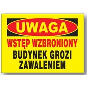 shumee Gradbeni znak BTO-57, stavba se lahko zruši