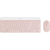 Logitech Slim Combo MK470 roza brezžični komplet tipkovnice in miške s slovenskimi tipkami