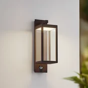 Lucande LED-stenna svetilka za zunanjo uporabo Ferdinand, rjava, senzor, IP54 - Sodobni - rjavo-rdeča, prosojna - Aluminij