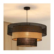 Brilagi - Luster na sajli DAKOTA LUNETA 1xE27/15W/230V precnik 60 cm crna/ratan