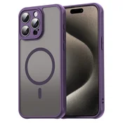 Hibridni ovitek HaloFrost II MagSafe za iPhone 15 Pro Max - purple