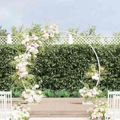 Vidaxl Poroka Arch Bela 220 x 45 x 200 cm Jeklo