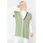 Trendyol Mint Collar Strip Detailed Knitwear Sweater