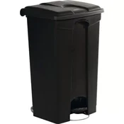 Plastični pedalni koš 90 l, črn