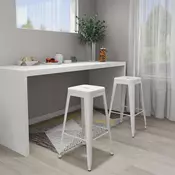 Vidaxl vidaXL Barski stoli z nazobčanim vzorcem, komplet 2 kosov, beli, kovinski