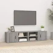 Vidaxl vidaXL TV omarice, komplet 2 kosov, siva sonoma hrastova barva, 80x31,5x36,5 cm