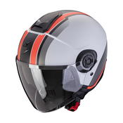Otevrená helma na motorku Scorpion CORPION EXO-CITY II VEL matná šedo-cervená