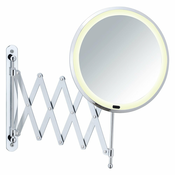 Zidno kozmeticko ogledalo s LED pozadinskim osvjetljenjem i teleskopskim držacem Wenko Barona