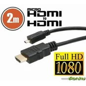 NEXUS HDMI Micro HDMI transformator crna 2m 20317