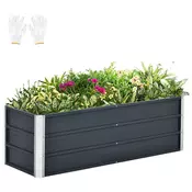 Homestar Dvignjena vrtna greda 125x47x40 cm siva kovina