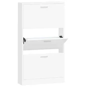 Vidaxl Omarica za čevlje bela 59x17x108 cm inženirski les