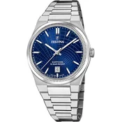 Festina Muški kvarcni sat Swiss Made, Plavo-srebrne boje