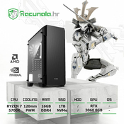 BaB racunalo Samurai R73060 (Ryzen 7 5700X, 16GB DDR4 3600, 1TB NVMe SSD, RTX 3060 8GB, 600W, WiFi) noRGB