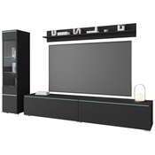 P & B Dnevni Regal Vera, Črna, 3-Delno, Led