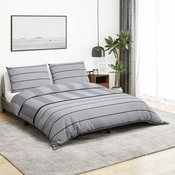 Set posteljine za poplun sivi 225x220 cm pamucni