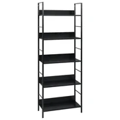 Vidaxl Knjižna polica 5-nadstropna črna 60x27,6x158,5 cm inž. les
