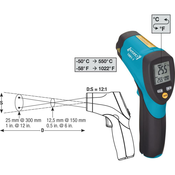 Hazet Hazet 1991-1 Infrardeči termometer, temperaturni razpon -50° C do 550° C