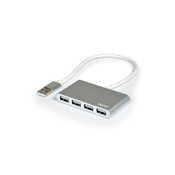 PORT USB HUB, 4x USB 2.0, siv