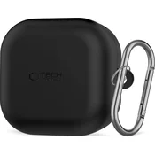 Maska TECH-PROTECT SILICONE HOOK SILIKONSKA ZAŠTITNA MASKA ZA SAMSUNG GALAXY BUDS 4 / 4 PRO CRNA