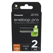 Polnilne baterije Panasonic Eneloop Pro AA, 2500 mAh, 2 kosa