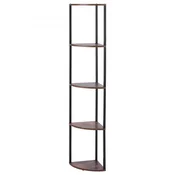 VEVOR Kotna polica 5-nadstropna visoka kotna stojala z LED lučjo 295x295x1626 cm črna