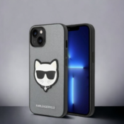 Karl Lagerfeld KARL LAGERFELD SAFFIANO CHOUPETTE HEAD PATCH OVITEK ZA IPHONE 14 SREBRNA, (21899319)