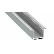 shumee SREBRN ALUMINIJASTI PROFIL TIP K 2m + MLEČNI SEBUNAR, MONTAŽNA VZMET