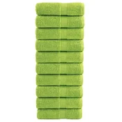 Vidaxl Premium brisače za umivanje SOLUND 10 kosov jabolčno zelene 30x30 cm 600 g/m2